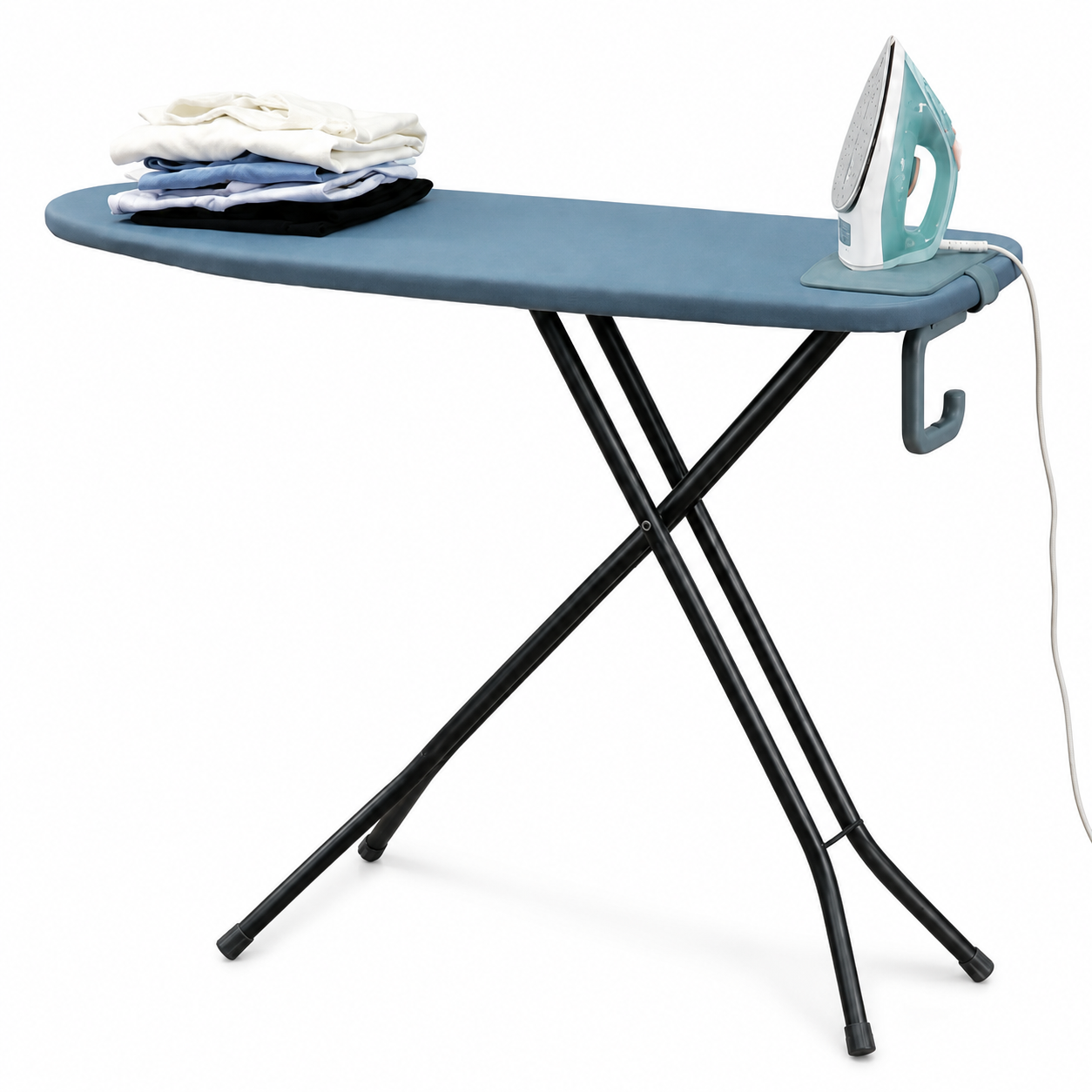 Blue Ironing Board With Iron Rest